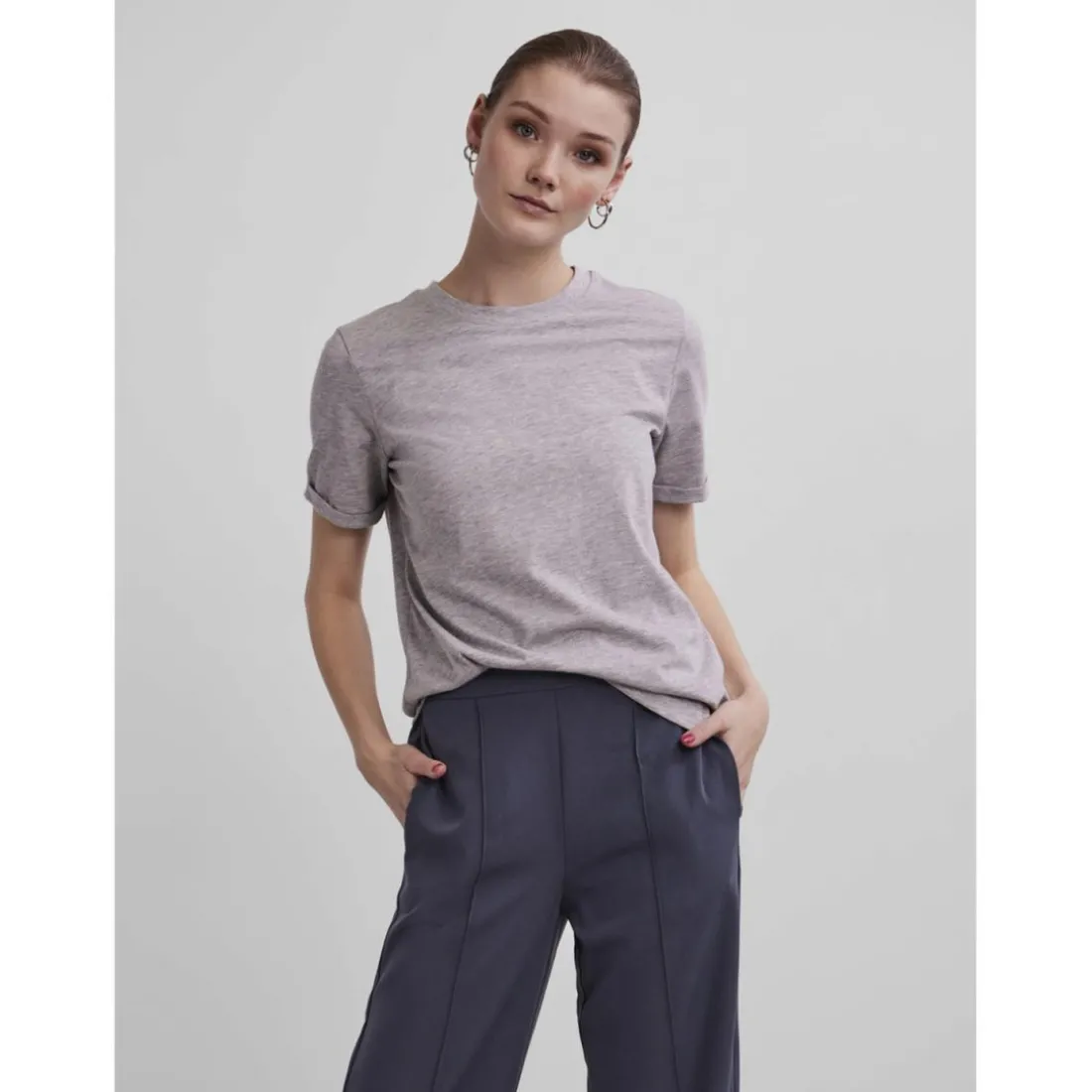 T-shirt regular fit manches courtes gris Elle