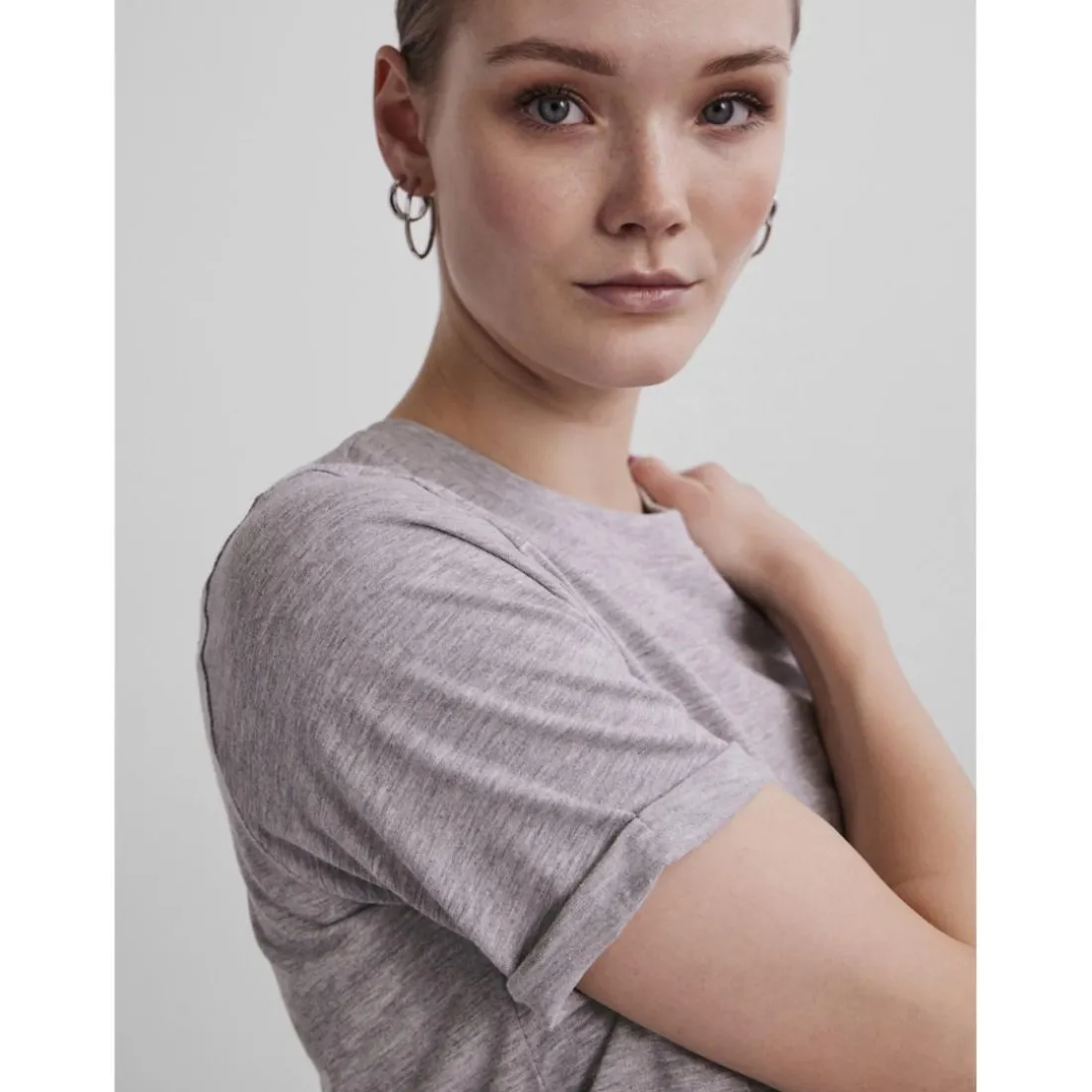 T-shirt regular fit manches courtes gris Elle