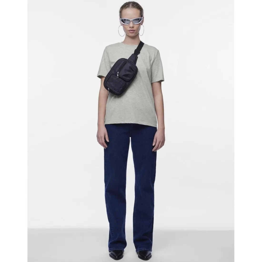 T-shirt regular fit manches courtes gris Eve