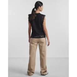 T-shirt regular fit sans manches noir en nylon