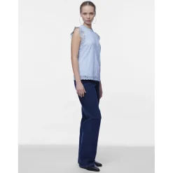 T-shirt regular fit sans manches bleu en nylon Vox