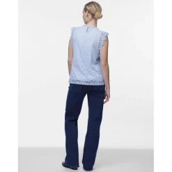 T-shirt regular fit sans manches bleu en nylon Vox