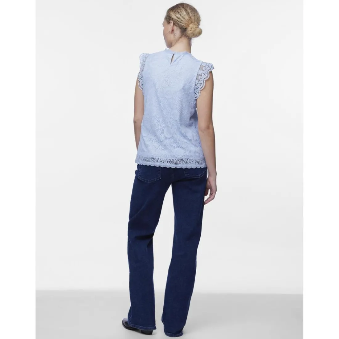 T-shirt regular fit sans manches bleu en nylon Vox
