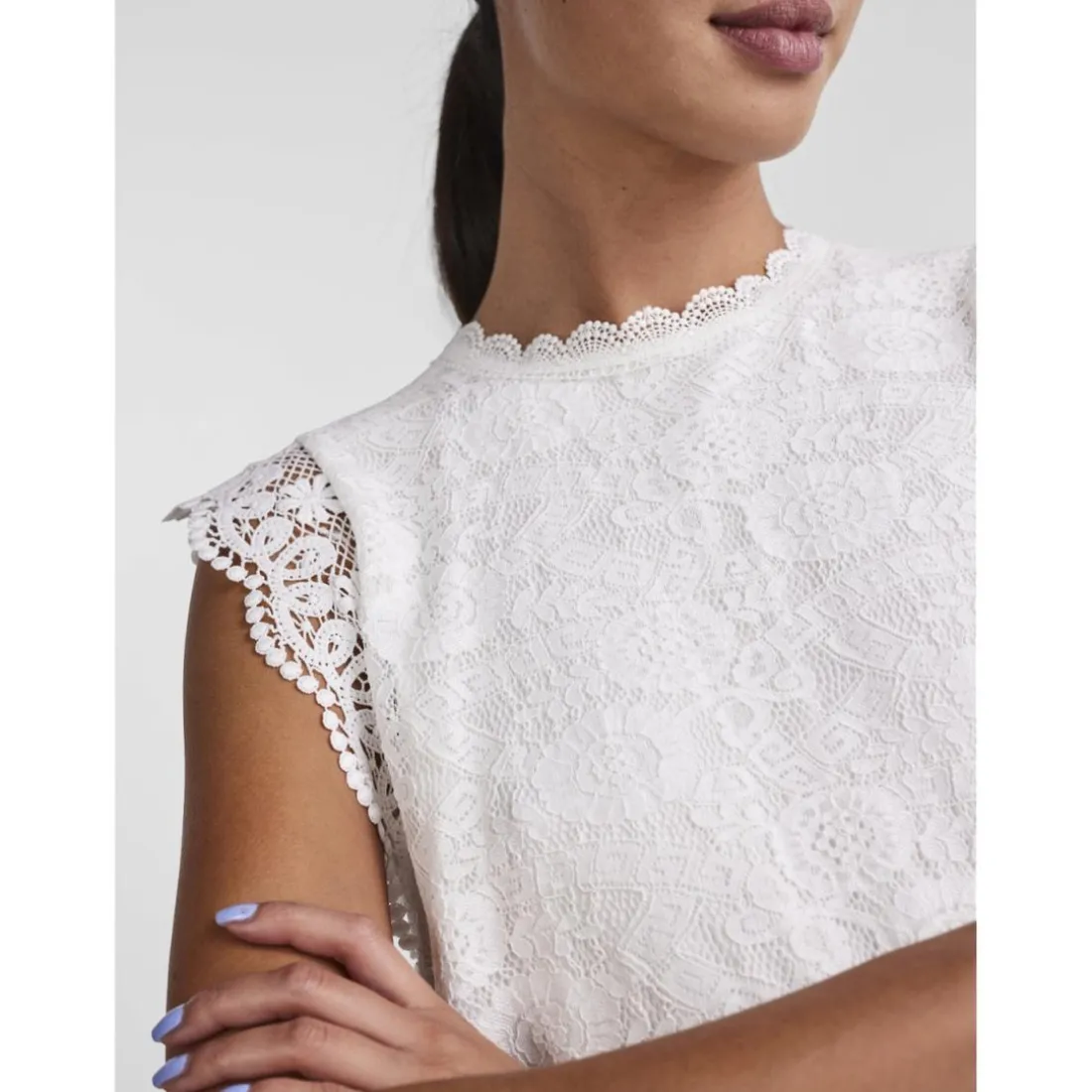 T-shirt regular fit sans manches blanc en nylon