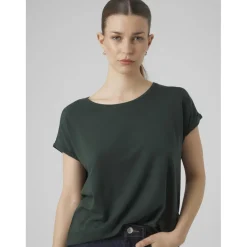 T-shirt regular fit vert foncé en tencel