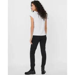 T-shirt Relaxed Fit Col en V Manches courtes Longueur regular blanc
