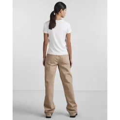 T-shirt slim fit manches courtes blanc en viscose