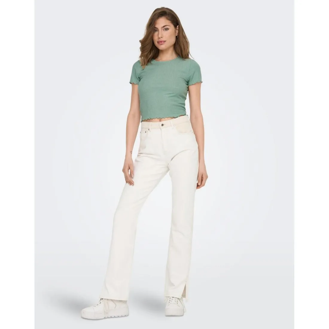 T-shirts Col rond Manches courtes Court vert Rae