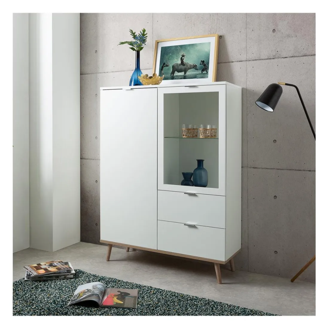 Vaisselier avec 2 Portes et 2 Tiroirs COPENHAGUE