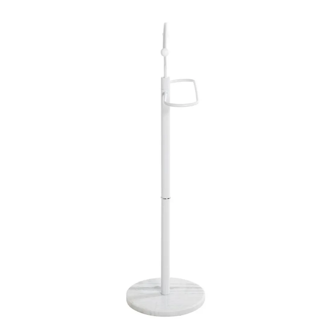 Valet de chambre métal laqué blanc et pied marbre