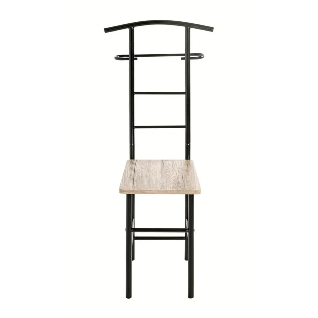 Valet de chambre noir et assise en décor chène San Remo
