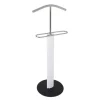 Valet de chambre tube en acier laqué plateau du pied verre trempé