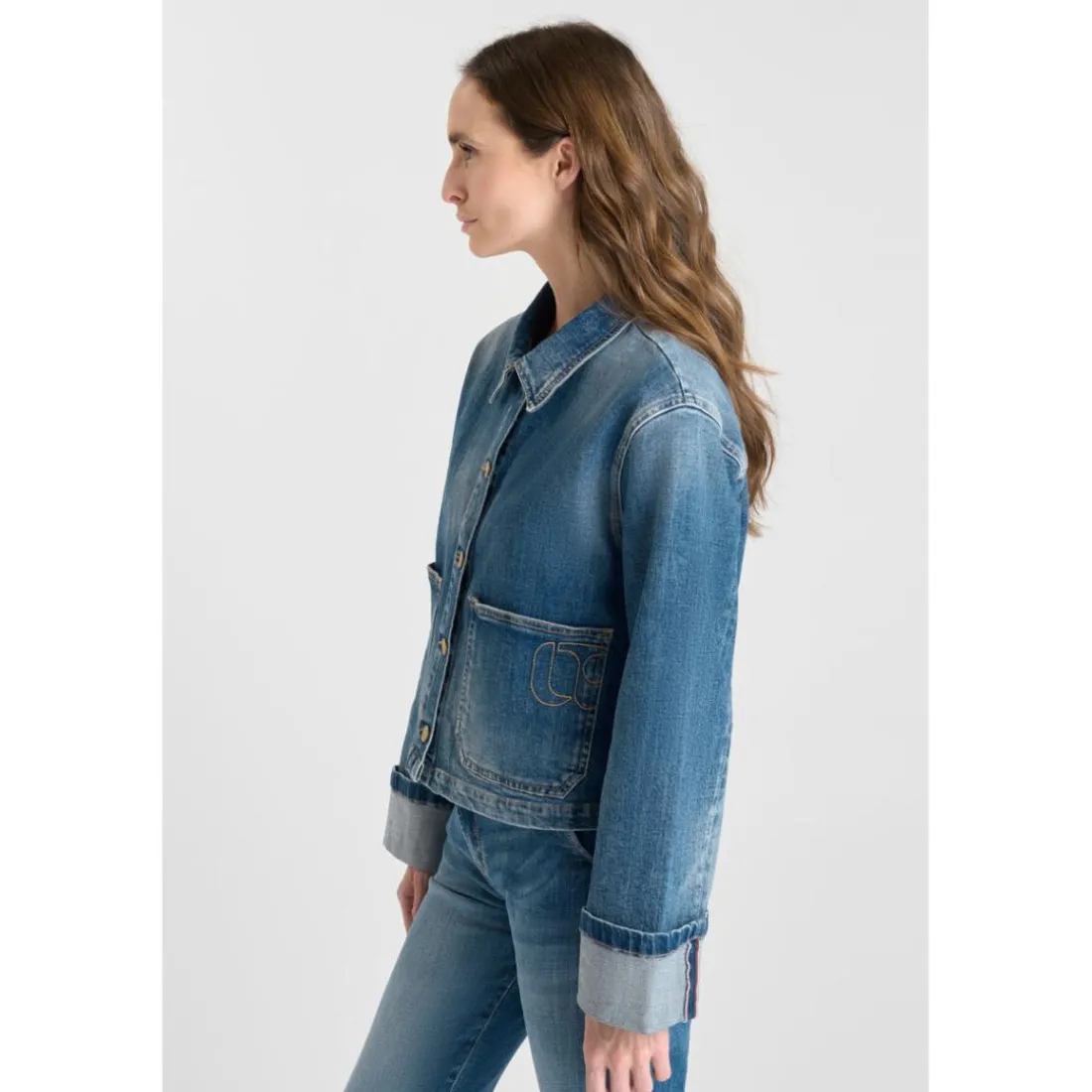 Veste ALESKA bleu en coton Rose