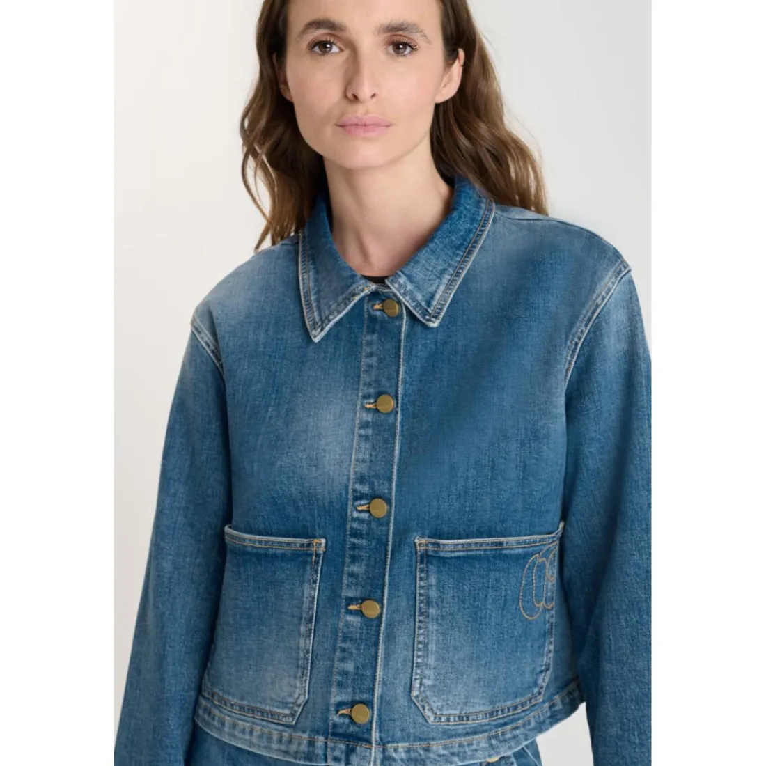 Veste ALESKA bleu en coton Rose