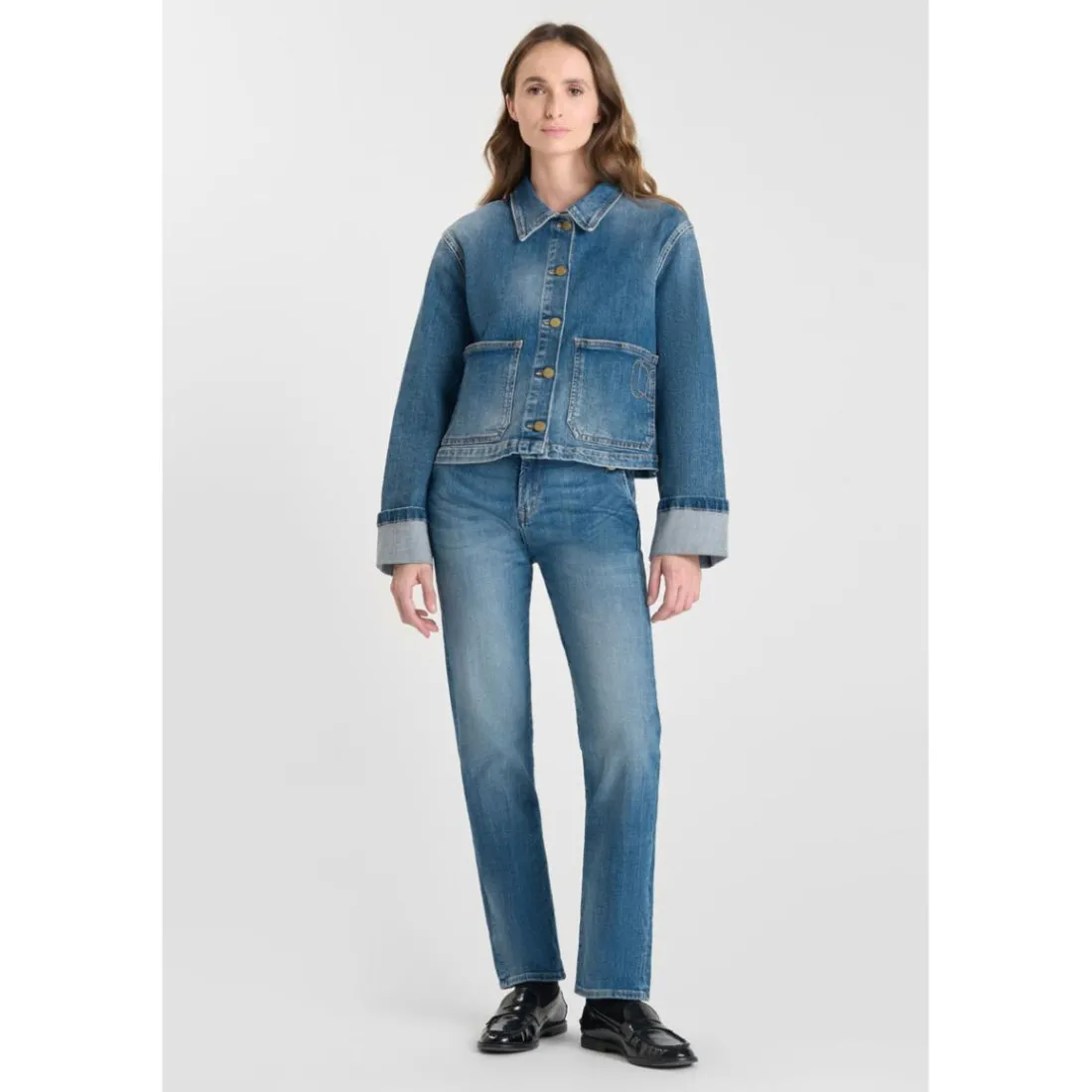 Veste ALESKA bleu en coton Rose