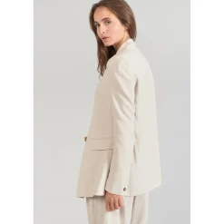 Veste blazer Bek sable blanc en coton