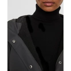 Veste Capuche Au-dessus du genou gris