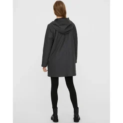 Veste Capuche Au-dessus du genou gris