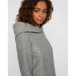 Veste Capuche Manches longues Au-dessus du genou gris