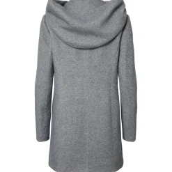 Veste Capuche Manches longues Au-dessus du genou gris