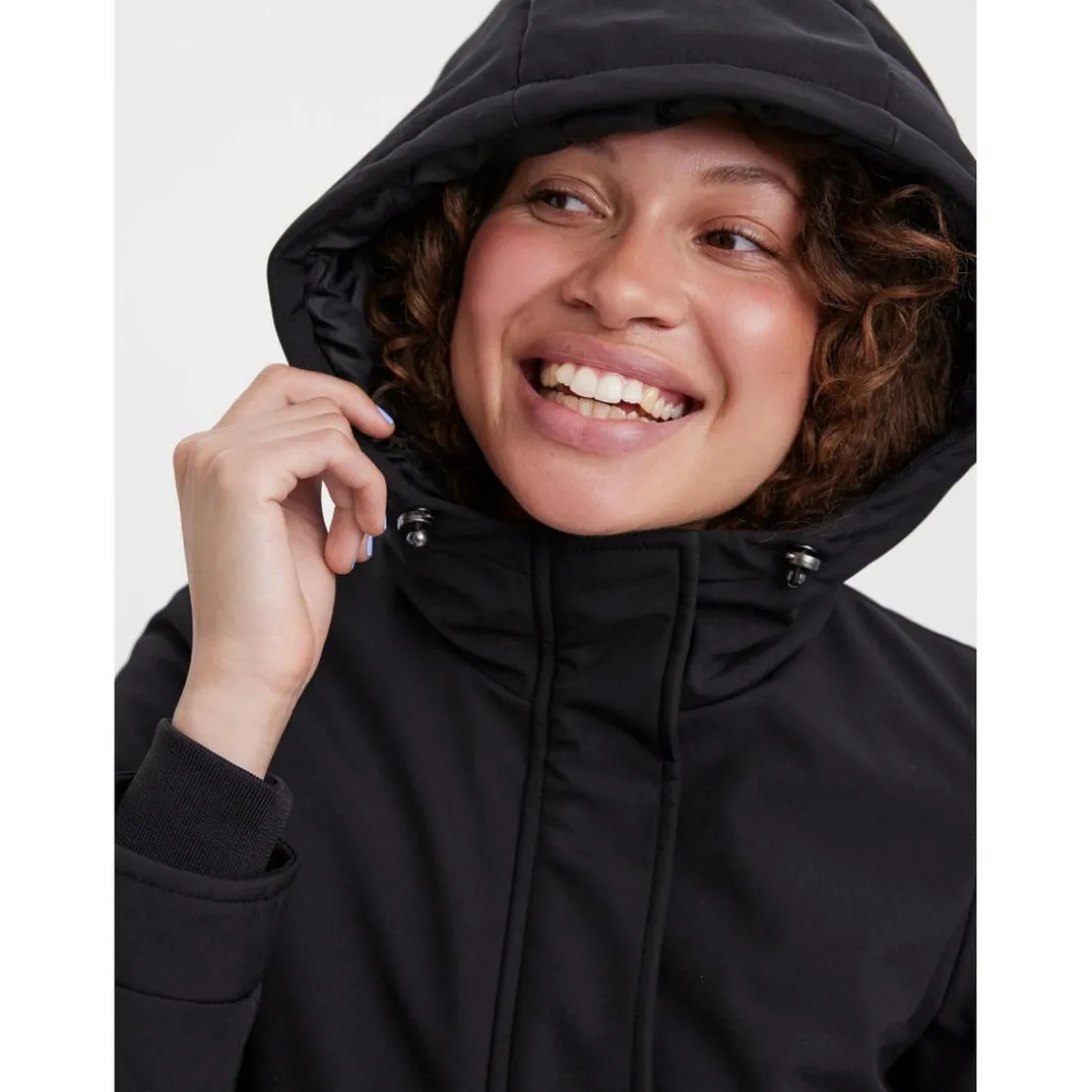 Veste Capuche Manches longues Court noir Mila