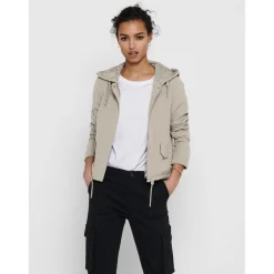 Veste Capuche Manches longues beige