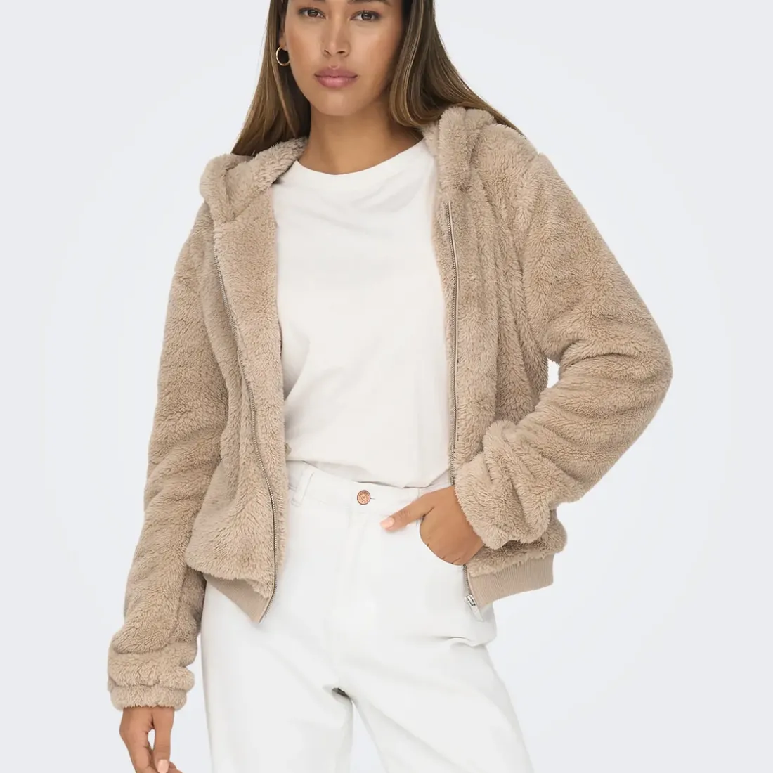 Veste court à fourrure Newanna - Beige Lila