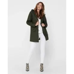 Veste de pluie Imperméable à l'eau Capuche avec cordon vert Vale