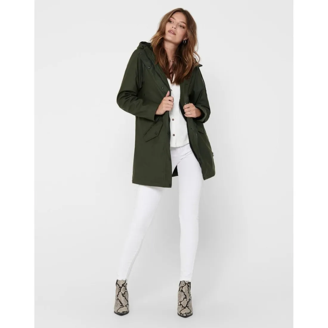 Veste de pluie Imperméable à l'eau Capuche avec cordon vert Vale
