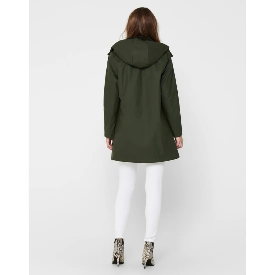 Veste de pluie Imperméable à l'eau Capuche avec cordon vert Vale