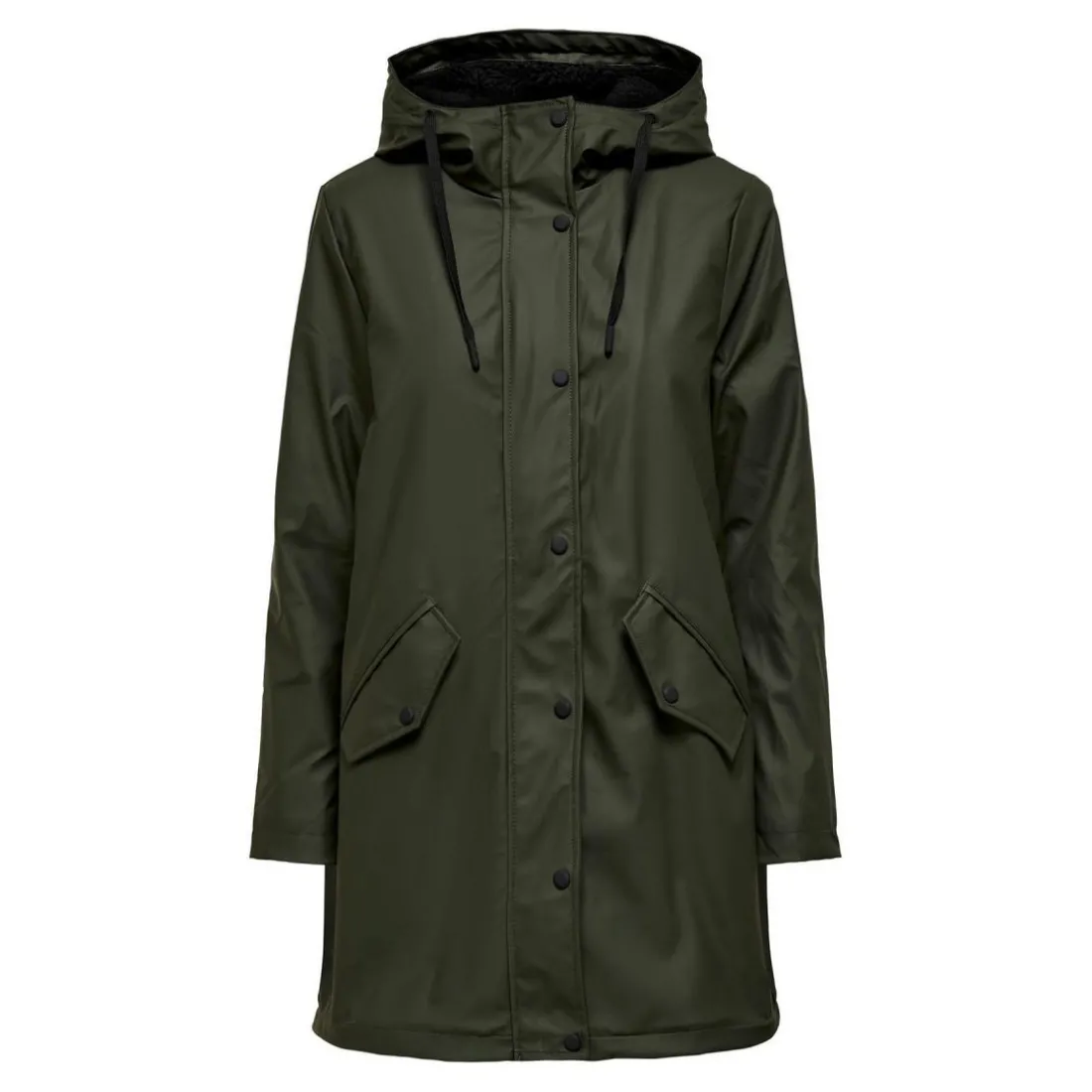 Veste de pluie Imperméable à l'eau Capuche avec cordon vert Vale