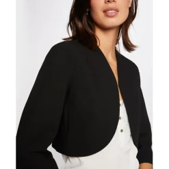Veste droite manches 3/4 noir