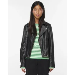 Veste en cuir noir Gia