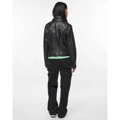 Veste en cuir noir Gia