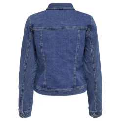 Veste en jean court col italien bleu Cara