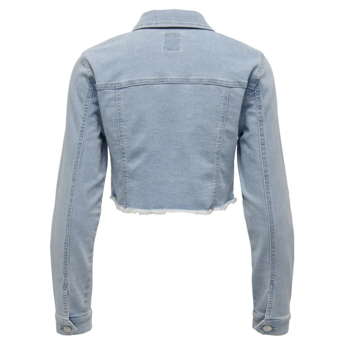 Veste en jean court col italien bleu clair Lia