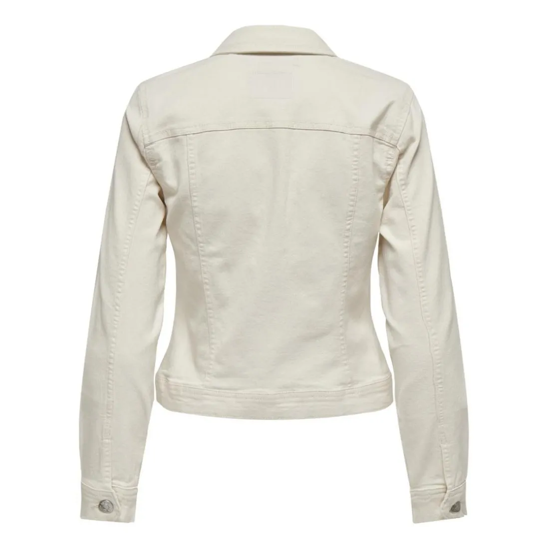 Veste en jean court col italien ecru Anna