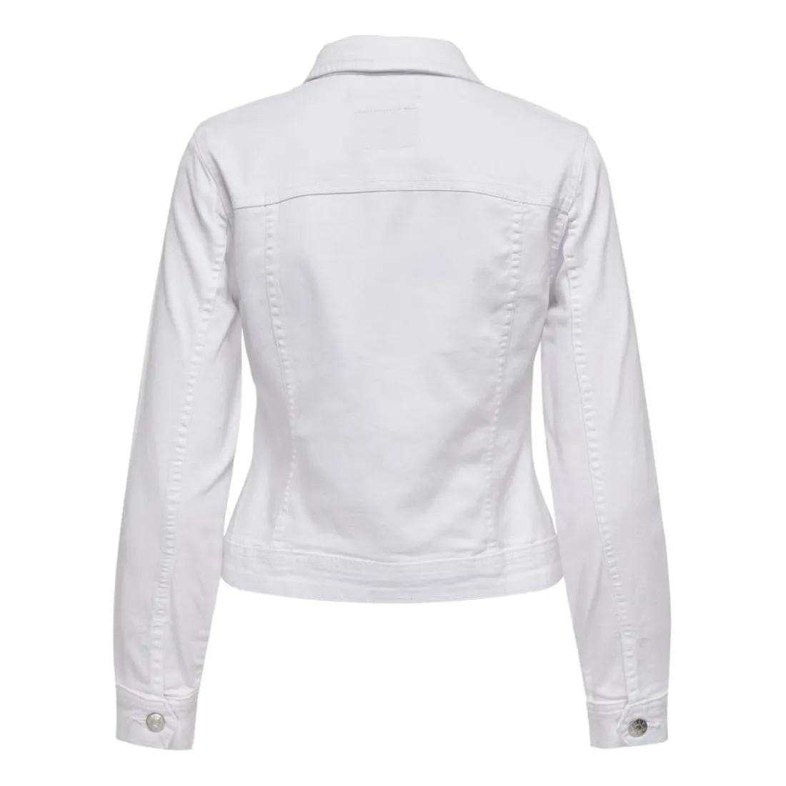 Veste en jean court col italien blanc Demi