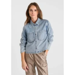 Veste en jeans à broderies monogramme APOLO Emma