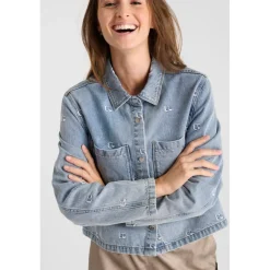 Veste en jeans à broderies monogramme APOLO Emma