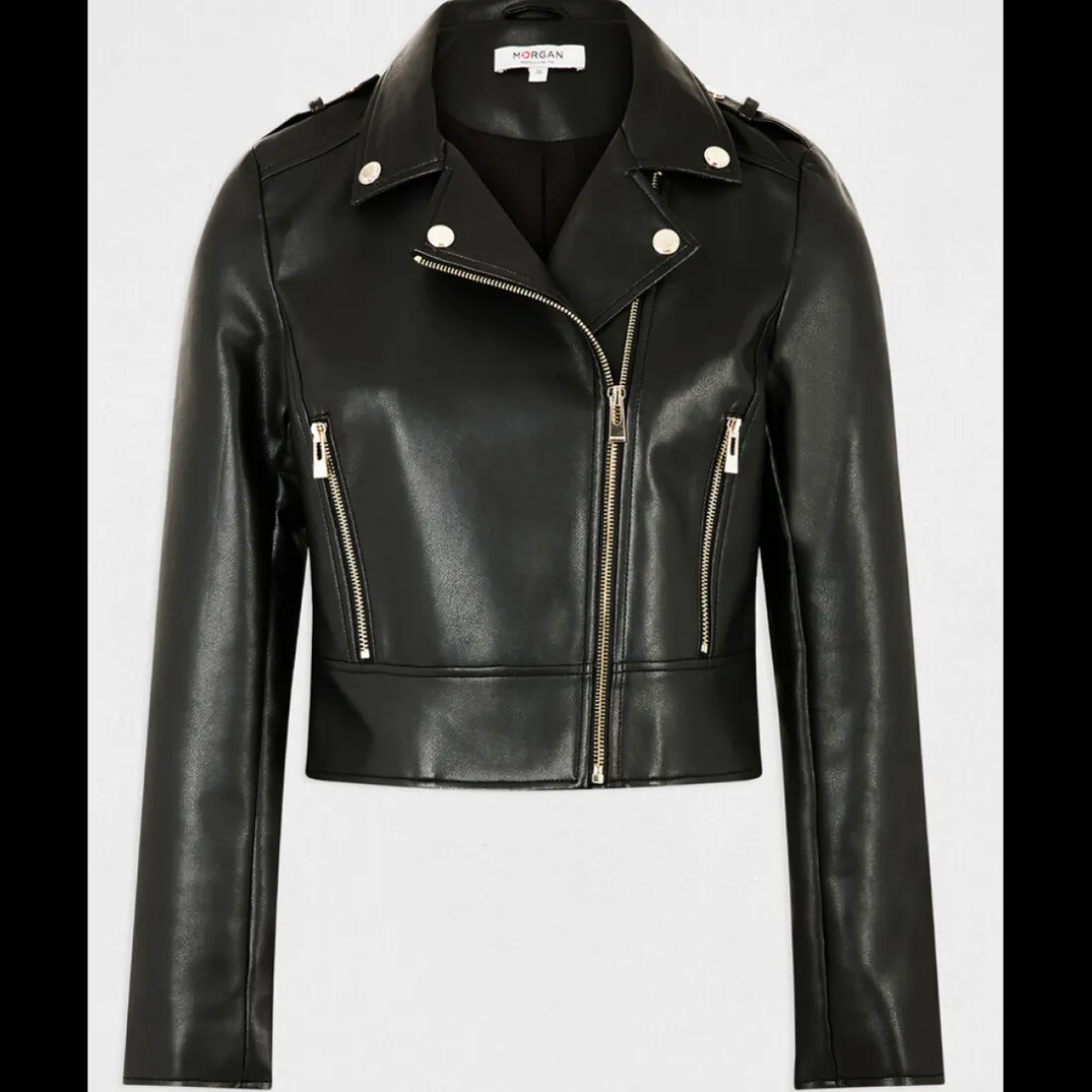 Veste en simili cuir femme Morgan noir