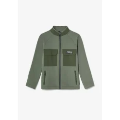 Veste garçon, zippée Moltobo kaki vert en coton