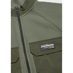 Veste garçon, zippée Moltobo kaki vert en coton