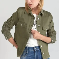 Veste Lilly kaki vert en coton