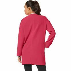 Veste longue sans col manches longues femme Bruno Banani - Rose