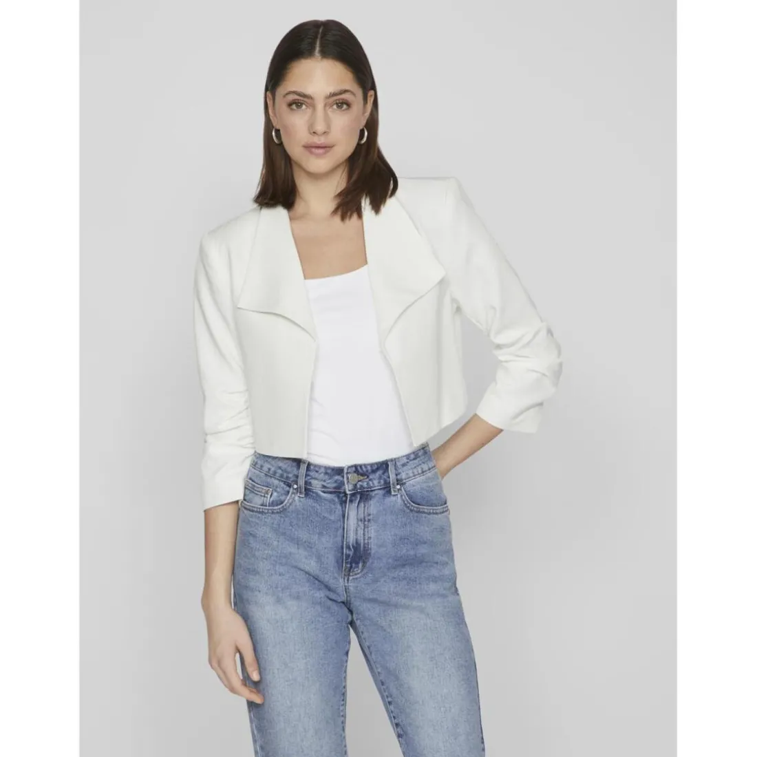 Veste manches longues sans bouton blanc Ruby