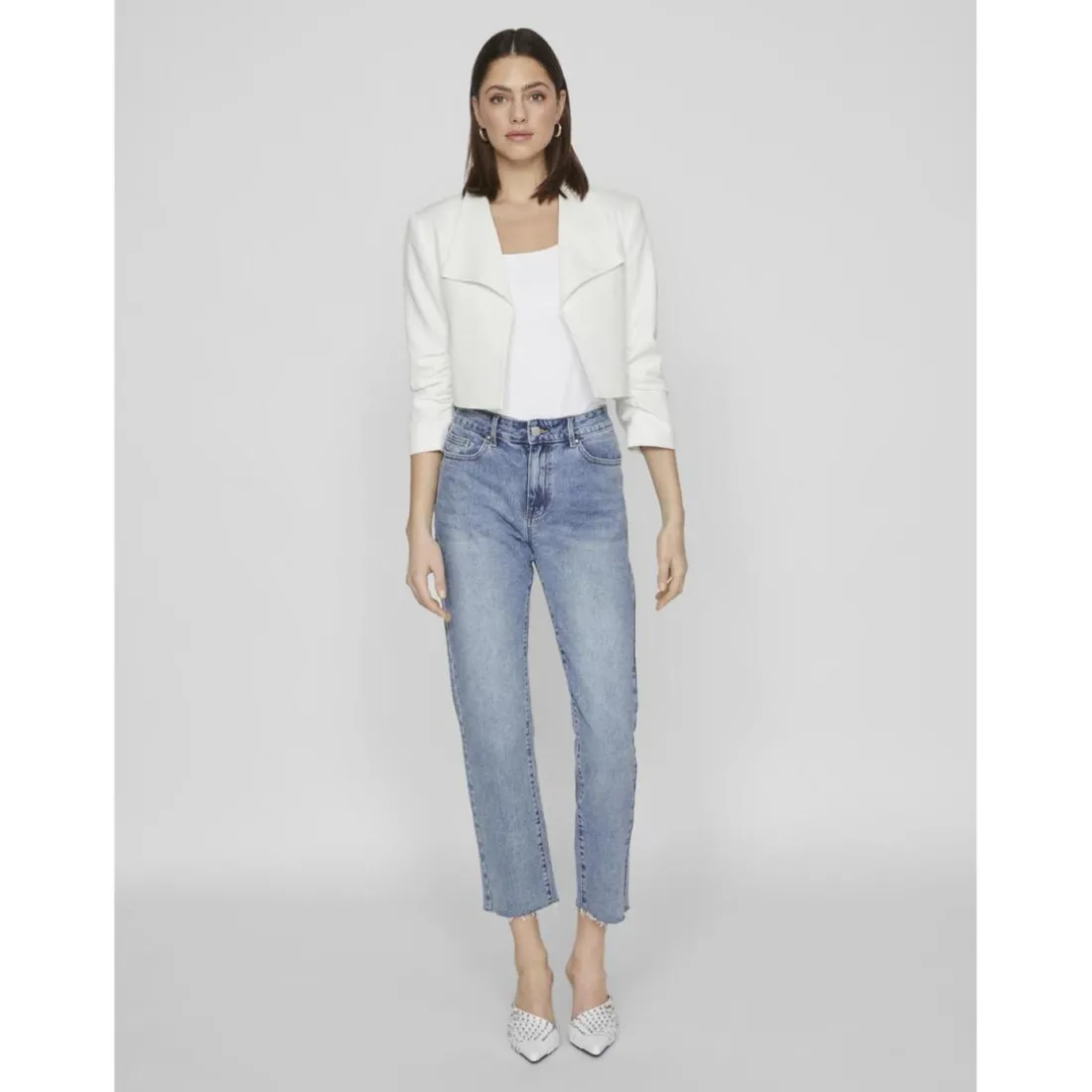 Veste manches longues sans bouton blanc Ruby