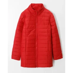 Veste matelassée avec fermeture éclair et poches - Rouge