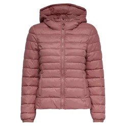 Veste matelassée Col montant haut Manches longues rose en nylon