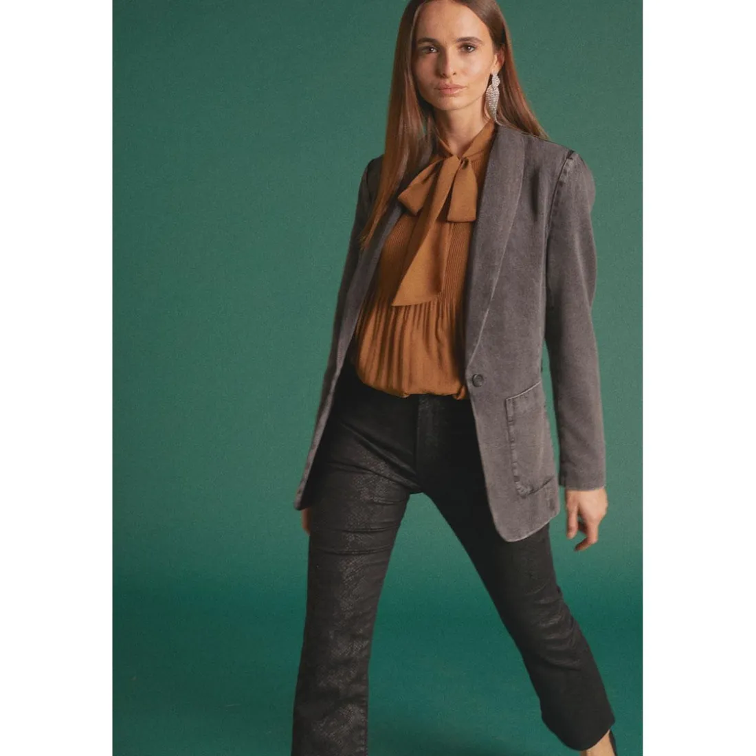 Veste PAOUBI noir en tencel
